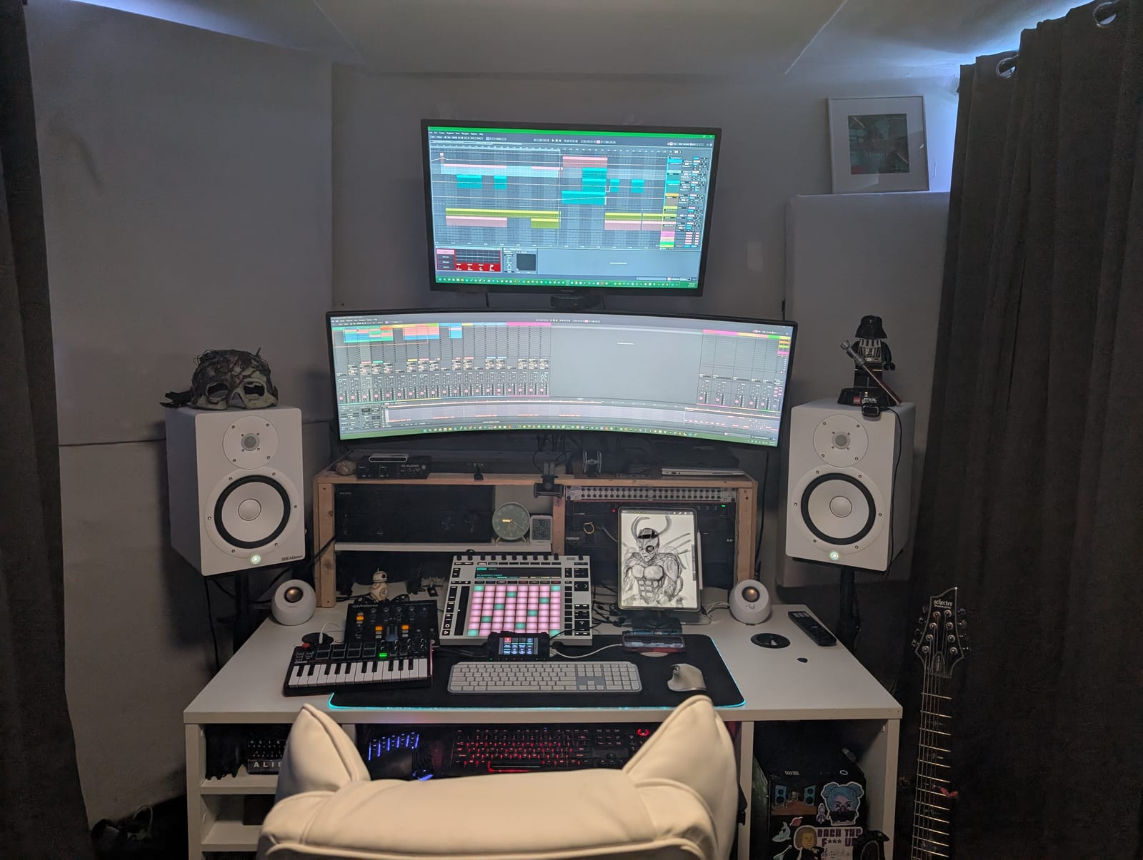 Studio desk side view